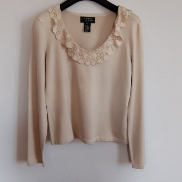 Lauren Ralph Lauren Sweaters - Ladies Petite SZ PS Lauren Ralph Lauren Ivory Cottagecore Sweater